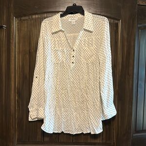 NWOT Motherhood Maternity Cream and Black Polka Dot Blouse Top